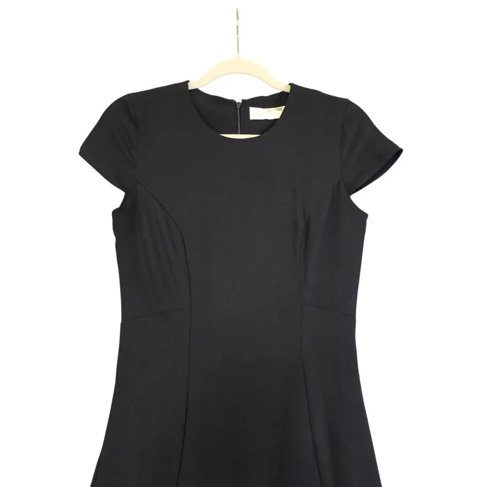 Amanda Uprichard Womens Evalina Dress Size Small Black Flounce Hem Midi‎ LBD